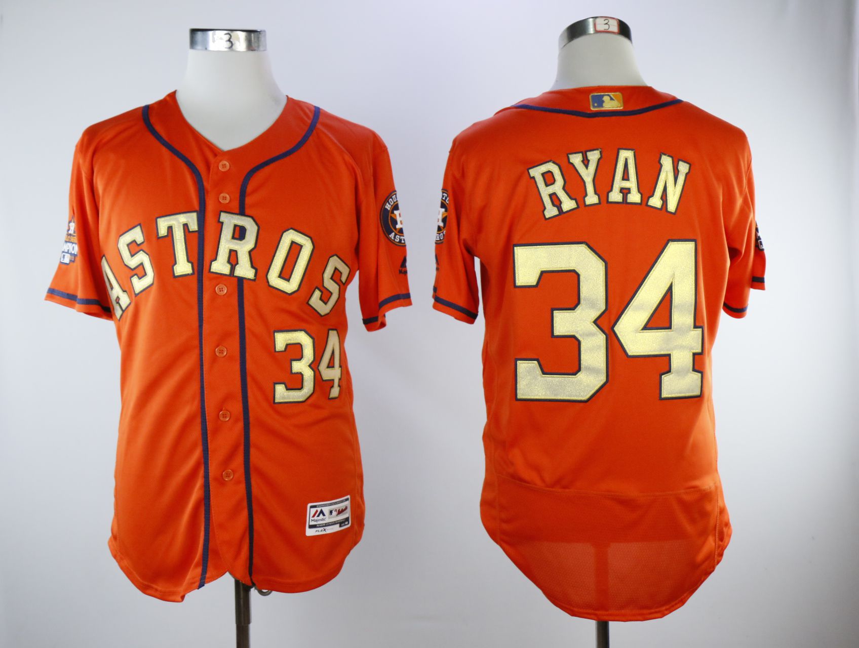 Men Houston Astros #34 Ryan Orange Elite Champion Edition MLB Jerseys